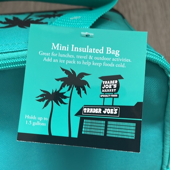Trader Joe’s MINI insulated bag. TEAL. TURQUOISE. NWT. 2024 new release. - Picture 6 of 6